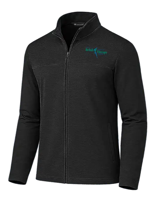 TravisMathew Black Newport Full-Zip Fleece Jacket w/Sports Rehab Logo