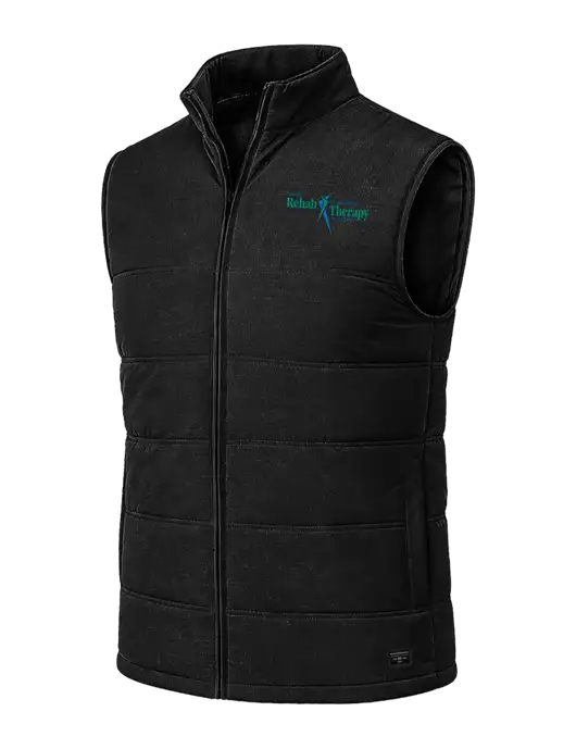 TravisMathew Cold Bay Black Vest w/Sports Rehab Logo