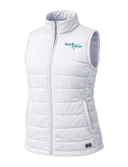 TravisMathew Womens Cold Bay Very Light Gray Vest w/Sports Rehab Logo