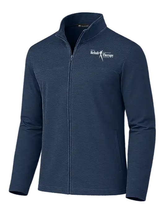TravisMathew Light Navy Newport Full-Zip Fleece Jacket w/Sports Rehab Logo