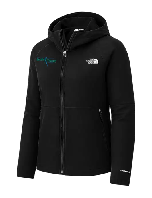 The North Face Womens Black Barr Lake Hooded Soft Shell Jacket w/Sports Rehab Logo
