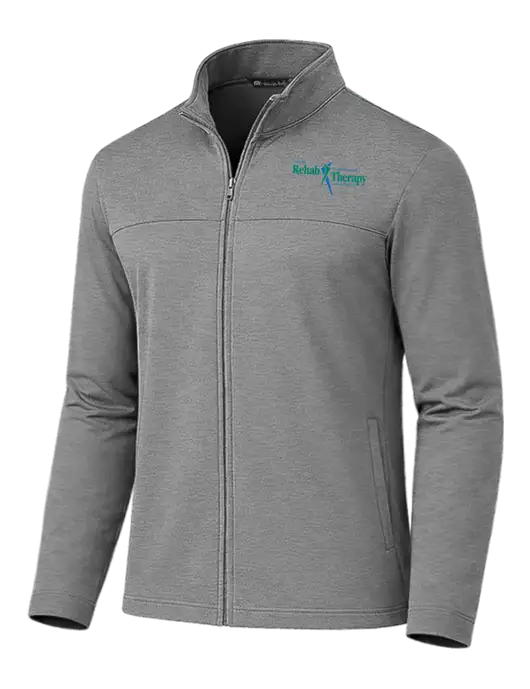 TravisMathew Dark Medium Grey Newport Full-Zip Fleece Jacket w/Sports Rehab Logo
