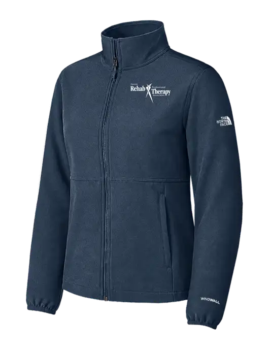 The North Face Womens Light Navy Edge Stretch Soft Shell Jacket w/Sports Rehab Logo