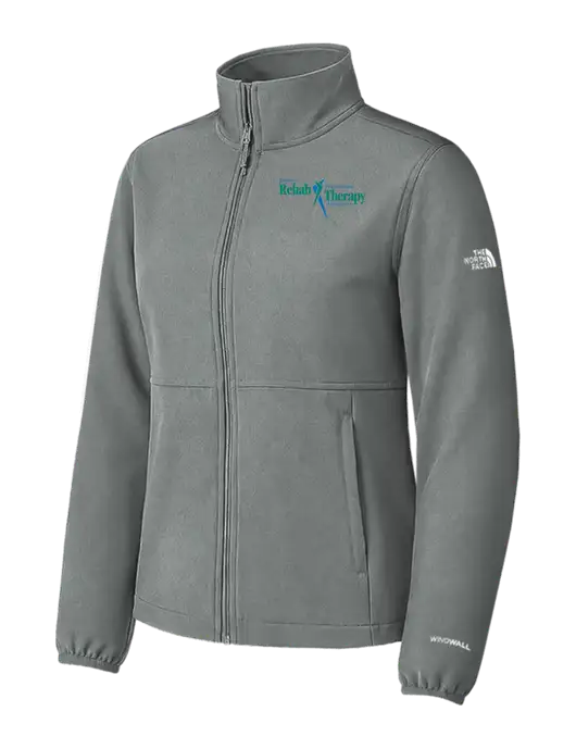 The North Face Womens Grey Medium Edge Stretch Soft Shell Jacket w/Sports Rehab Logo