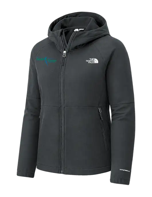 The North Face Womens Very Dark Grey Barr Lake Hooded Soft Shell Jacket w/Sports Rehab Logo