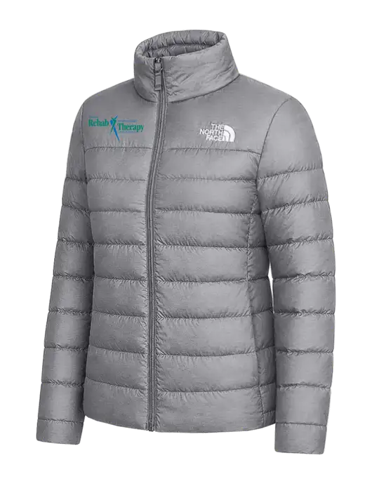 The North Face Womens Medium Grey Down Hybrid Jacket w/Sports Rehab Logo