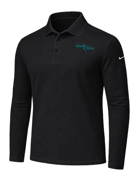 Nike Black Dri-FIT Micro Pique 2.0 Long Sleeve Polo w/Sports Rehab Logo