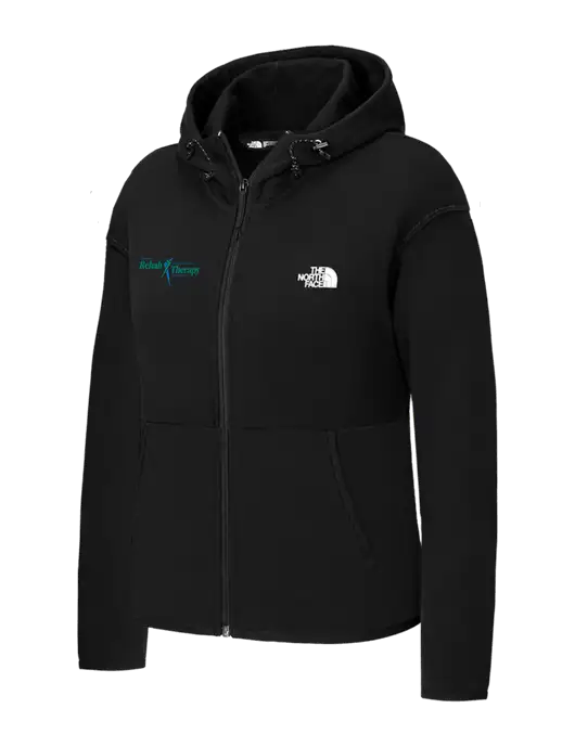 The North Face Womens Black Double-Knit Full-Zip Hoodie w/Sports Rehab Logo