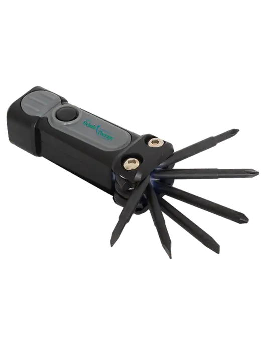 Black/Grey Utility Light 6 in 1 Screwdriver Set w/Sports Rehab Logo