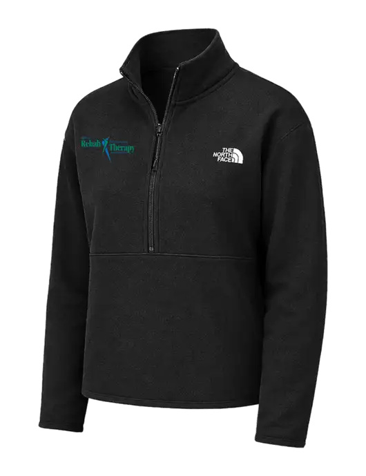 The North Face Womens Black Double-Knit 1/2-Zip Fleece w/Sports Rehab Logo