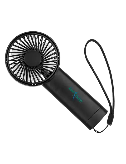 Airpulse 3-Speed Rechargeable Black Fan w/Sports Rehab Logo