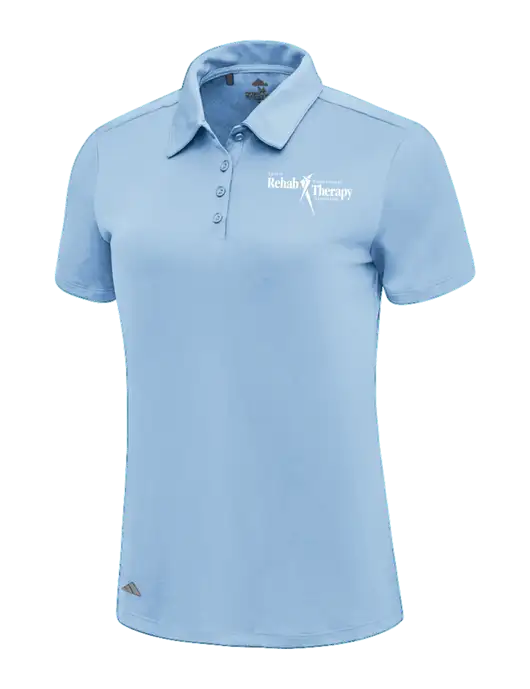 Adidas Carolina Blue Womens Ultimate Solid Polo w/Sports Rehab Logo