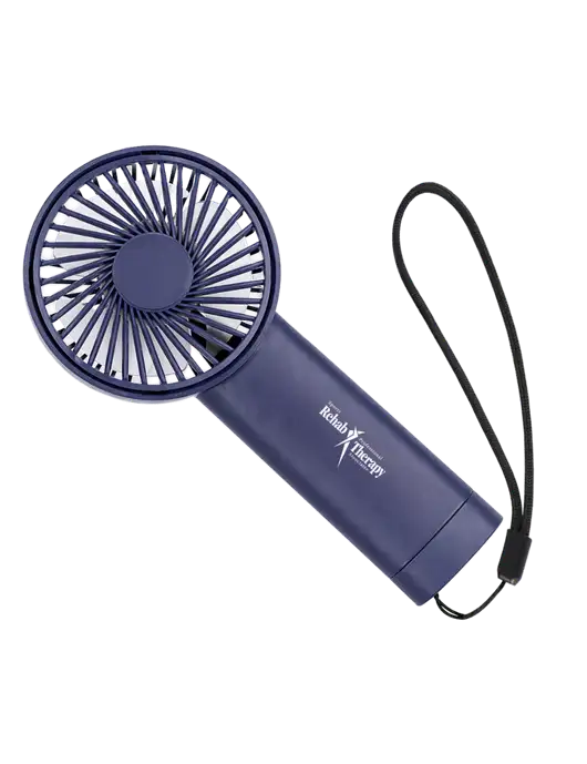 Airpulse 3-Speed Rechargeable Navy Fan w/Sports Rehab Logo