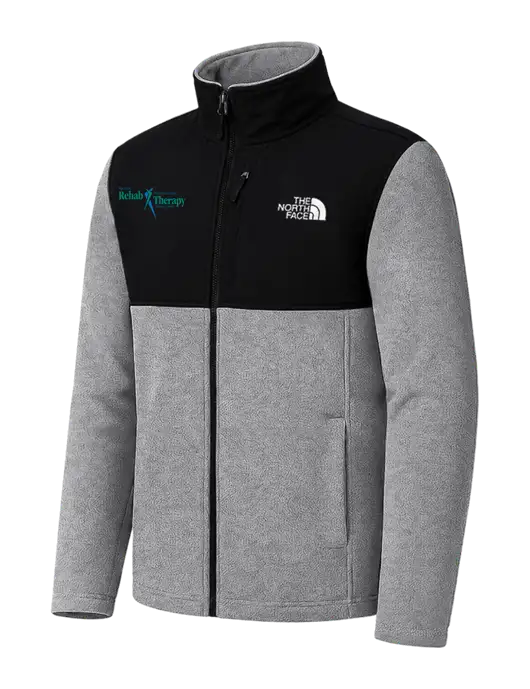 The North Face Medium Grey Heather/Black Highest Peak Full-Zip Fleece Jacket w/Sports Rehab Logo