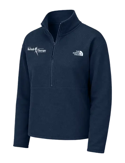 The North Face Womens Dark Navy Double-Knit 1/2-Zip Fleece w/Sports Rehab Logo