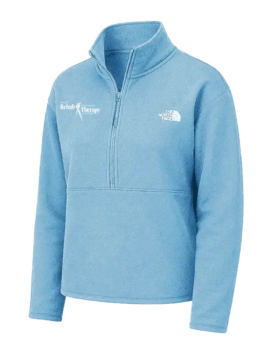 The North Face Womens Light Blue Double-Knit 1/2-Zip Fleece w/Sports Rehab Logo