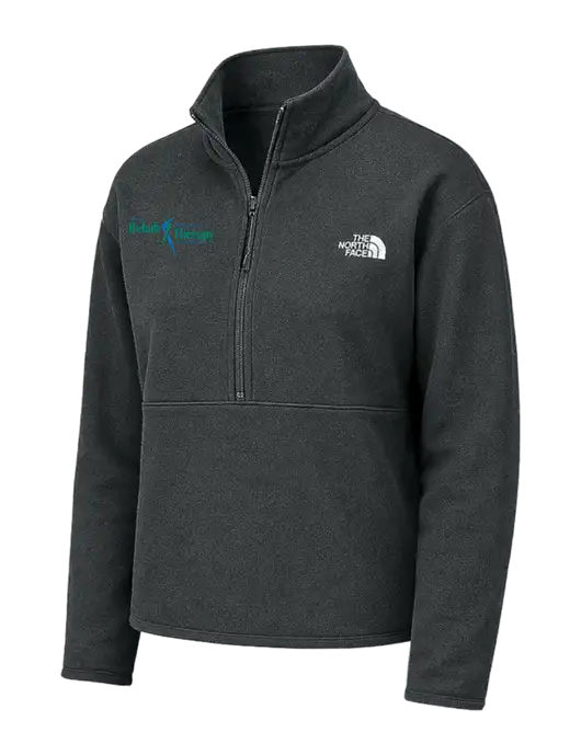 The North Face Womens Very Dark Grey Double-Knit 1/2-Zip Fleece w/Sports Rehab Logo