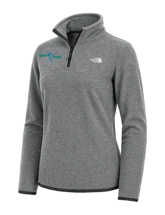 The North Face Womens Dark Medium Grey Heather Glacier 1/4-Zip Fleece w/Sports Rehab Logo