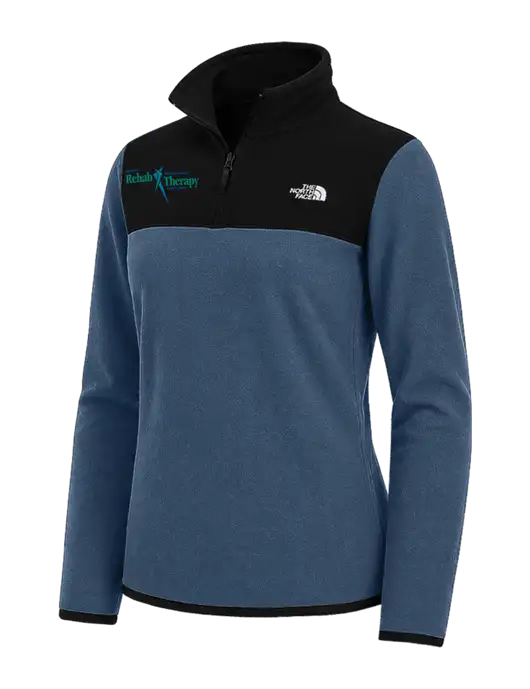 The North Face Womens Light Navy/Black Glacier 1/4-Zip Fleece w/Sports Rehab Logo