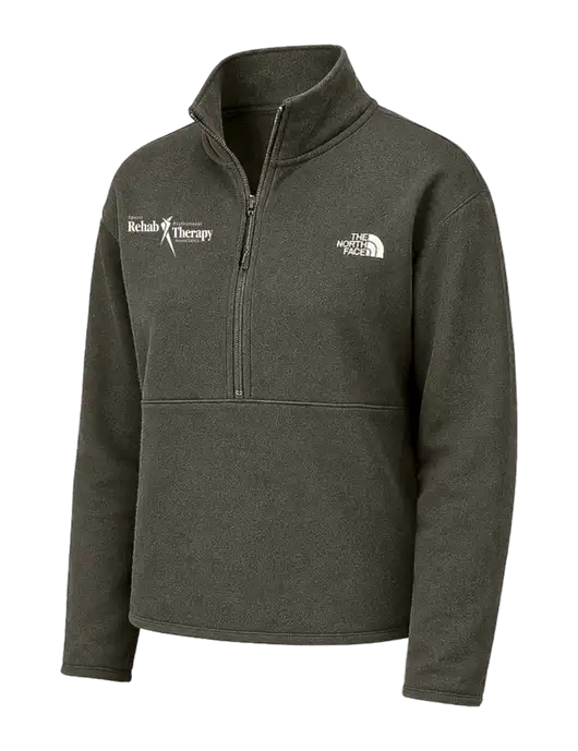 The North Face Womens Dark Olive Double-Knit 1/2-Zip Fleece w/Sports Rehab Logo