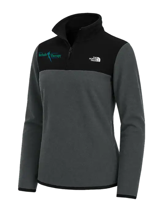 The North Face Womens Charcoal Grey/Black Glacier 1/4-Zip Fleece w/Sports Rehab Logo