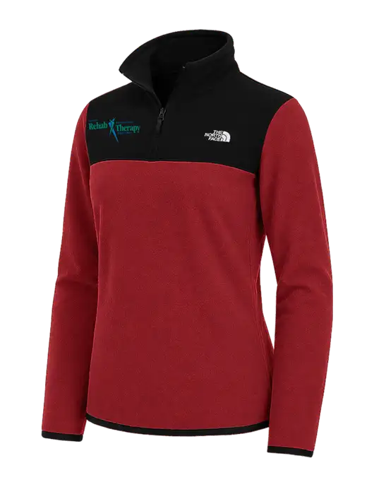 The North Face Womens Cardinal/Black Glacier 1/4-Zip Fleece w/Sports Rehab Logo