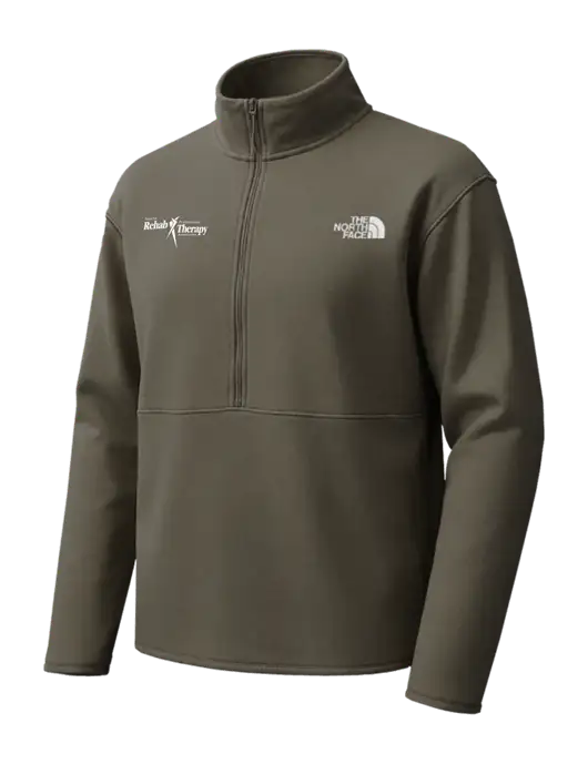 The North Face Dark Olive Double-Knit 1/2-Zip Fleece w/Sports Rehab Logo