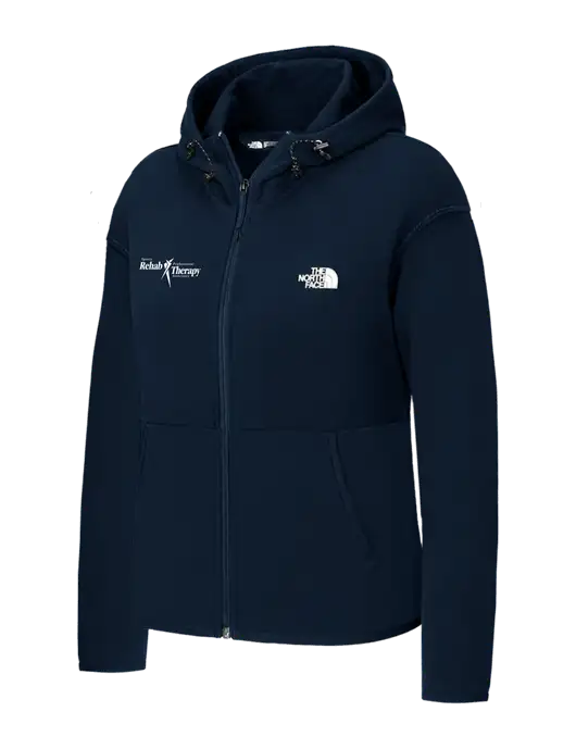The North Face Womens Dark Navy Double-Knit Full-Zip Hoodie w/Sports Rehab Logo
