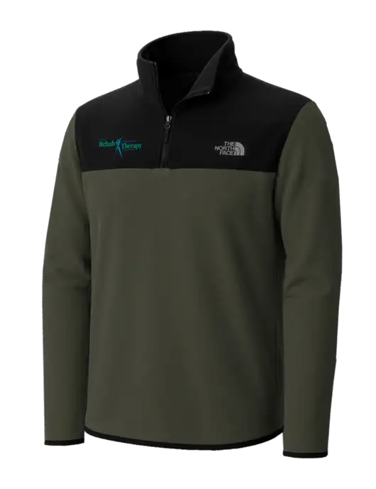 The North Face Dark Olive/ Black Glacier 1/4-Zip Fleece w/Sports Rehab Logo