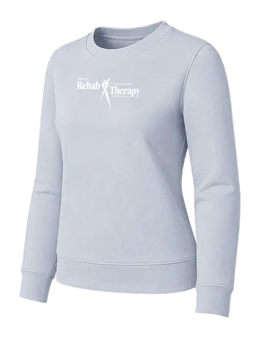 Womens Light Slate Loft Crewneck Sweatshirt w/Sports Rehab Logo