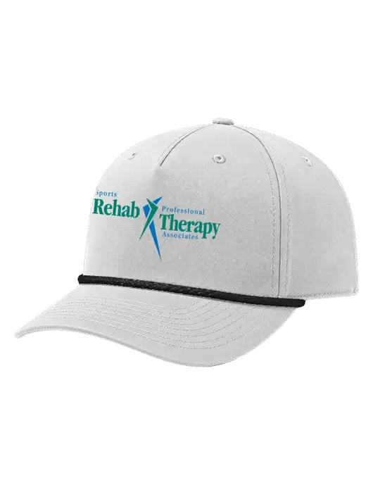 Richardson 5-Panel Classic Light Grey/Black Rope Cap w/Sports Rehab Logo