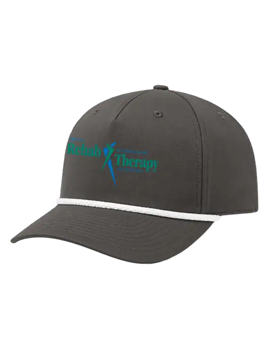 Richardson 5-Panel Classic Dark Grey/White Rope Cap w/Sports Rehab Logo
