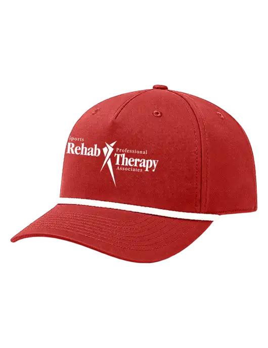 Richardson 5-Panel Classic Red/White Rope Cap w/Sports Rehab Logo