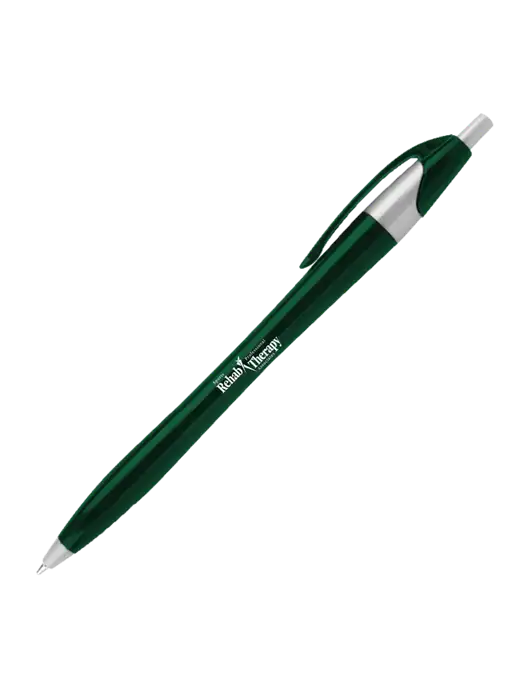 Novella Dark Green/Silver Corporate Pen - Blue Ink w/Sports Rehab Logo