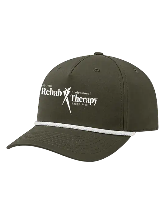 Richardson 5-Panel Classic Dark Olive/White Rope Cap w/Sports Rehab Logo