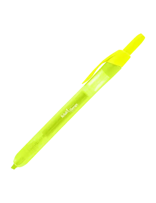 Yellow Retractable Highlighter w/Sports Rehab Logo