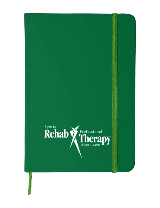Medium Green Comfort Touch Bound Journal 5" X 7" w/Sports Rehab Logo