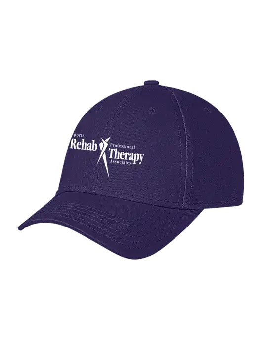 Dark Purple Structured Soft Snap Closure Hook & Loop Cap w/Sports Rehab Logo