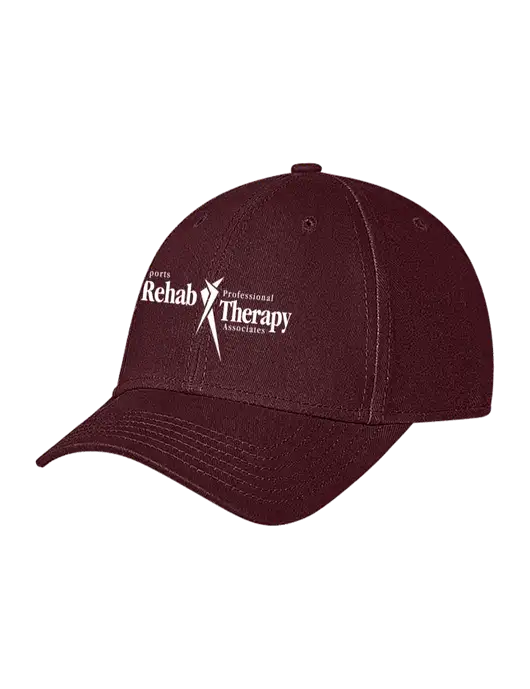 Maroon Structured Soft Snap Closure Hook & Loop Cap w/Sports Rehab Logo