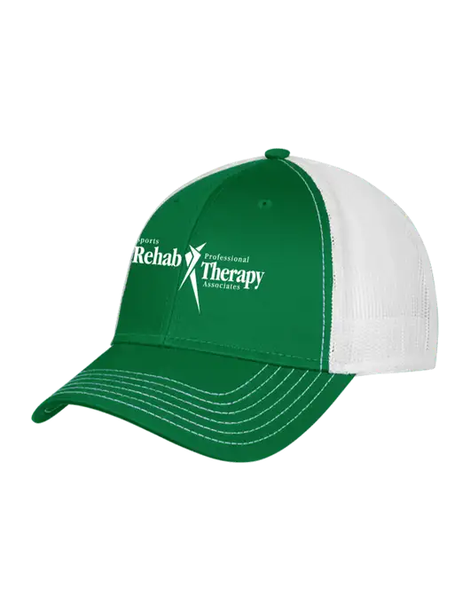 Kelly & White Mesh Trucker Cap Snap Back w/Sports Rehab Logo