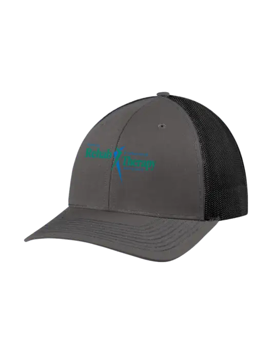 Richardson Adjustable Snapback Original 112 Trucker Cap Dark Grey w/Black Mesh w/Sports Rehab Logo