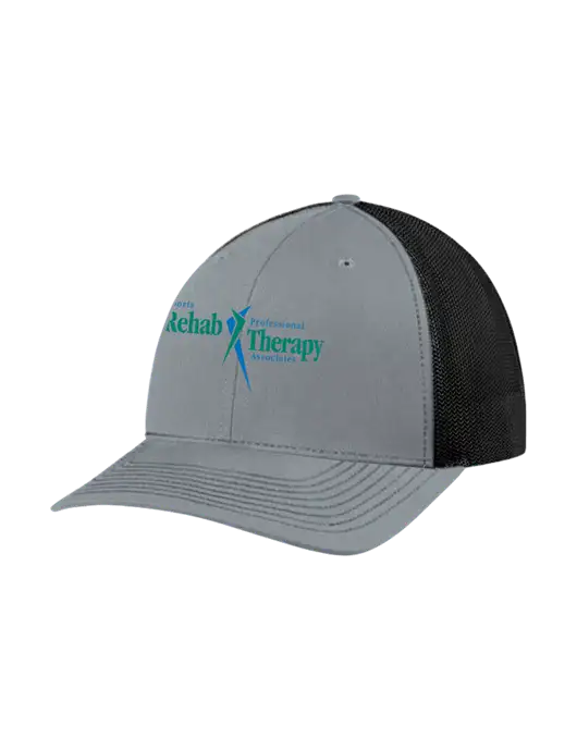 Richardson Adjustable Snapback Original 112 Trucker Cap Heather Grey w/Black Mesh w/Sports Rehab Logo