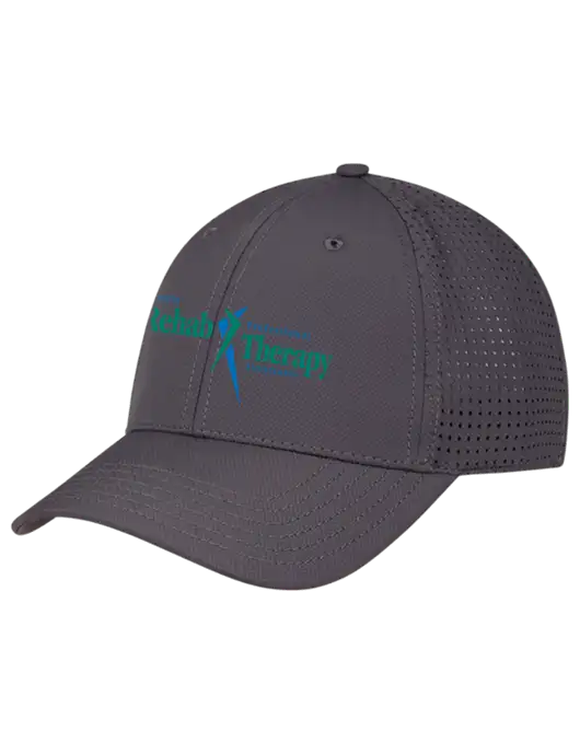 Charcoal Performance Stretchable Cap Hook & Loop w/Sports Rehab Logo
