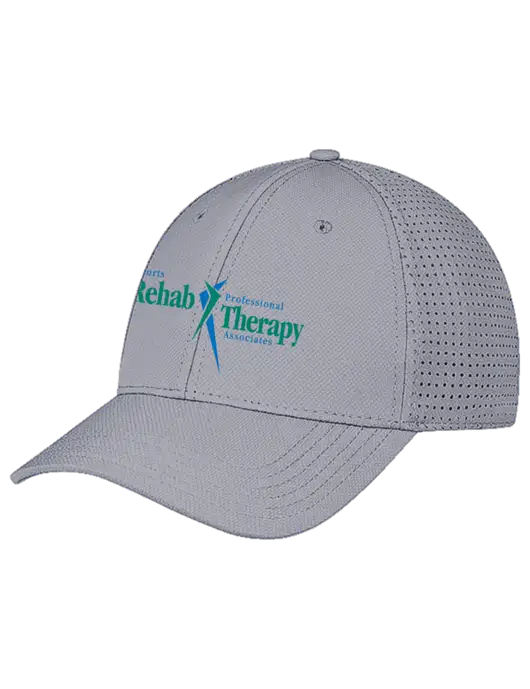 Grey Performance Stretchable Cap Hook & Loop w/Sports Rehab Logo