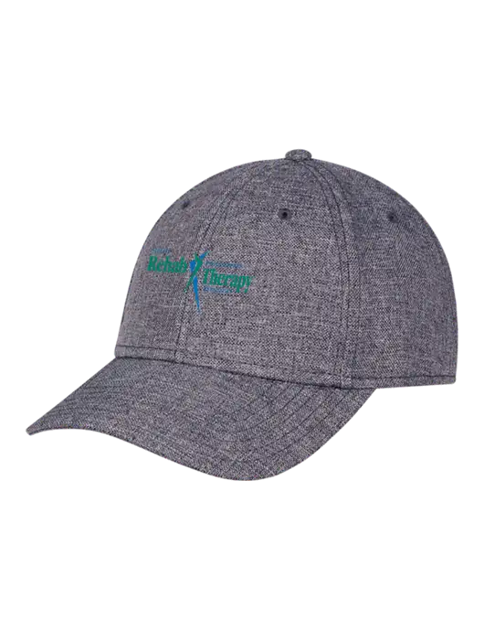 Heather Charcoal Structured Linen Look Cap Hook & Loop w/Sports Rehab Logo