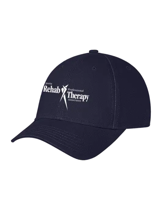 Navy Structured Soft Snap Closure Hook & Loop Cap w/Sports Rehab Logo