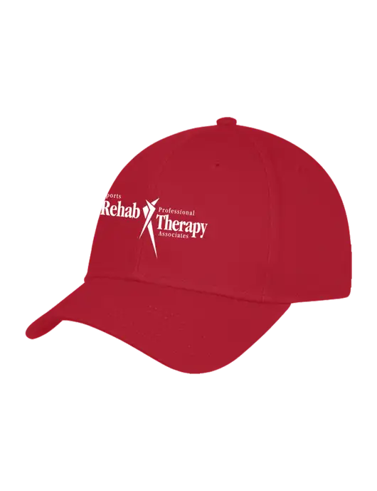 Red Structured Cap Hook & Loop w/Sports Rehab Logo