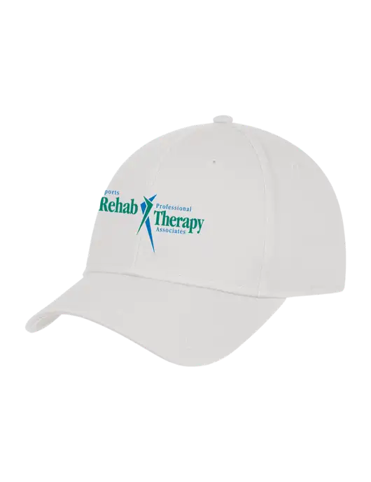 White Structured Cap Hook & Loop w/Sports Rehab Logo