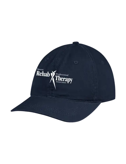 Garment Washed Unstructured Twill Navy Cap w/Sports Rehab Logo