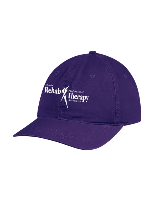 Garment Washed Unstructured Twill Purple Cap w/Sports Rehab Logo